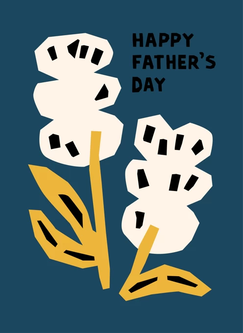 Happy Father’s Day Card With White Flowers