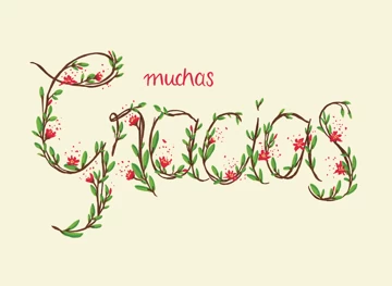 Muchas Gracias Floral - Spanish Thank You