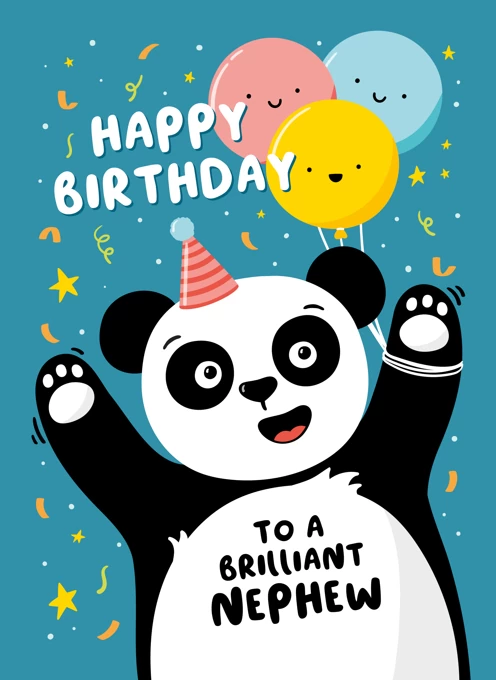 Party Panda Birthday Card Nephew