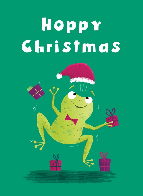 Hoppy Christmas Cute Frog Card