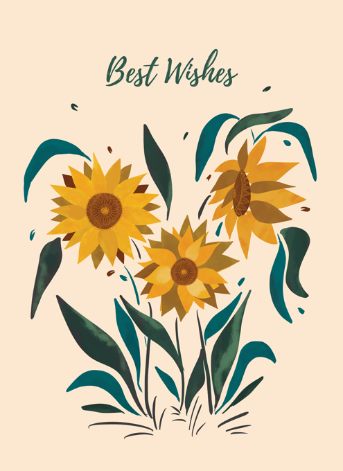 Best Wishes Sunflower by Guncha Kumar | Cardly