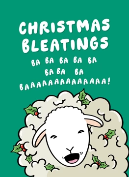 Christmas Bleatings Punny Sheep Card