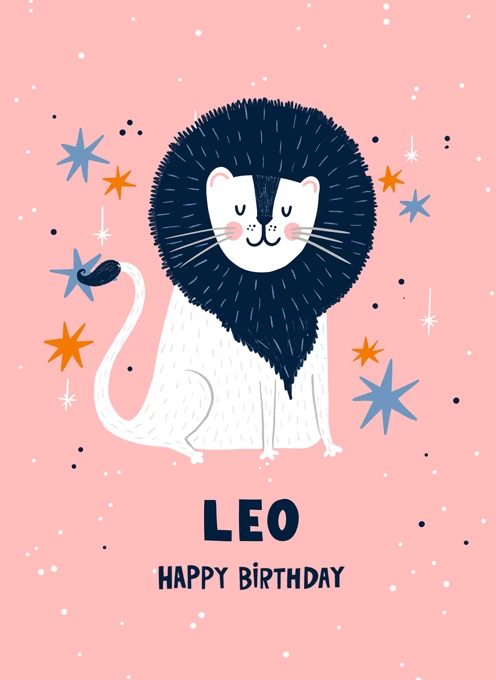 Leo Birthday Card