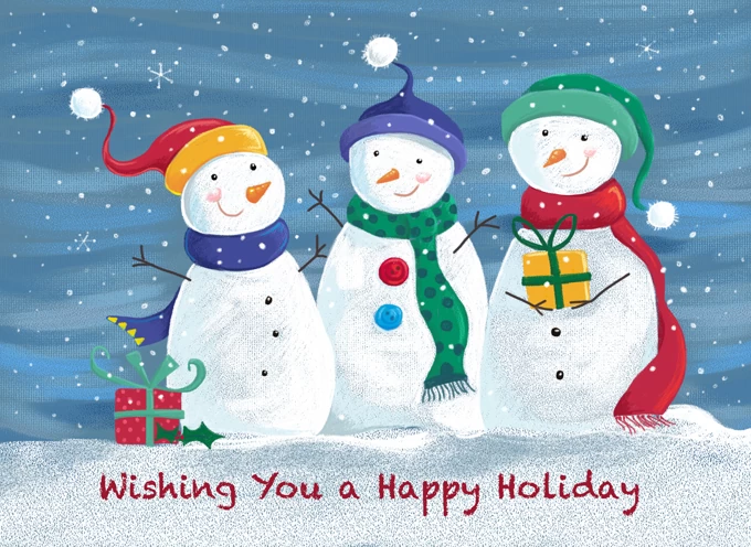 Happy Holiday Christmas Snowman Group