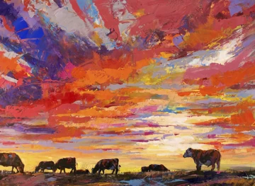 Cattle in Sunset