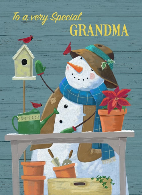 Grandma Christmas Holiday Gardener Snowman