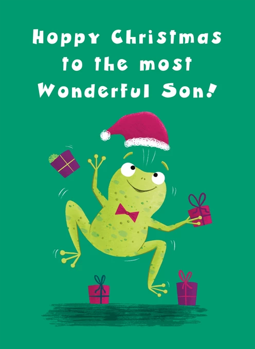 Frog Son Christmas Christmas Card