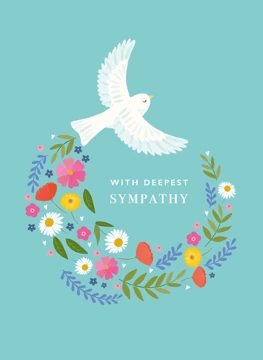 With Deepest Sympathy Floral Bird