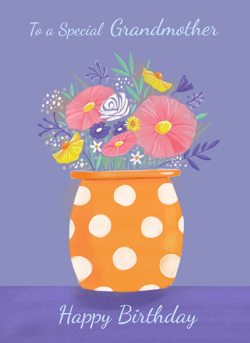 Grandmother's Birthday Orange Flower Vase