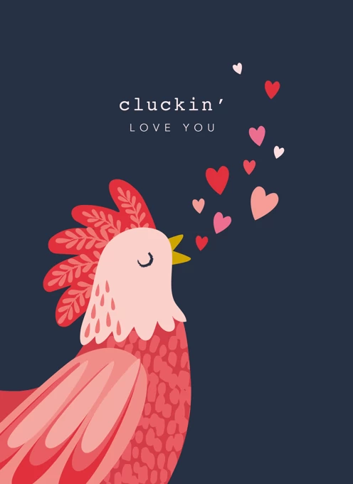 Cockerel Love Card