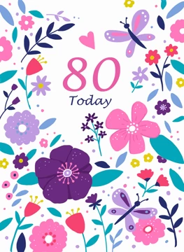 80 Today Floral Birthday