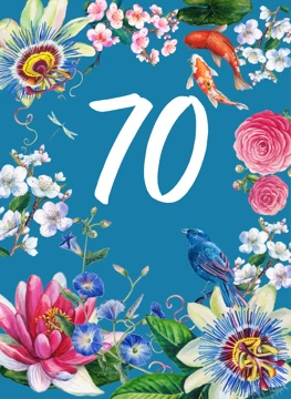 70th Floral Decorative Birthday Card