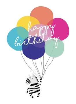 Birthday Balloon Zebra