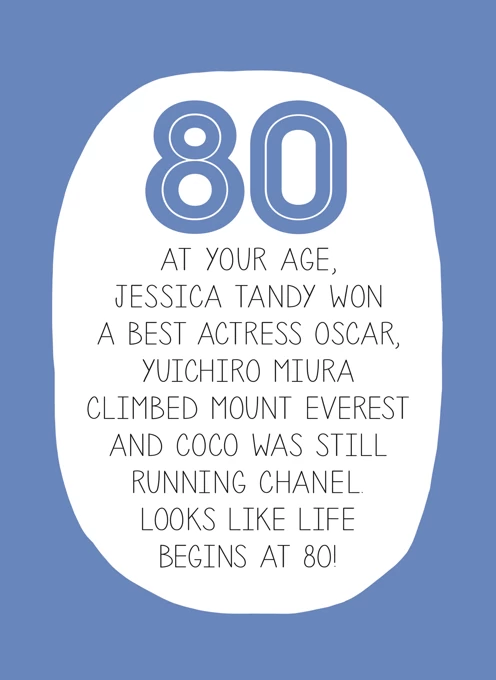 80th Birthday Card - At Your Age