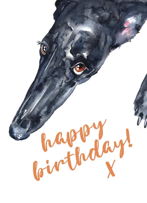 Greyhound Happy Birthday