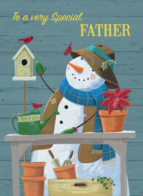 Father Christmas Gardening Snowman