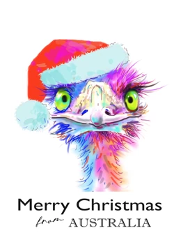 Emu Santa - Merry Christmas from Australia