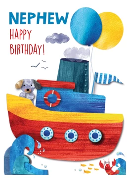 Boat Nephew Birthday Card