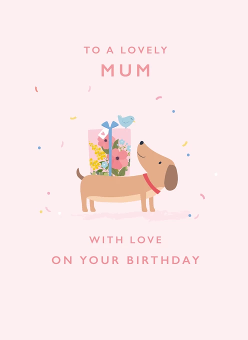 Mum Birthday card with little dog
