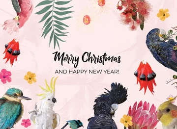 Australian Native Birds Christmas Card