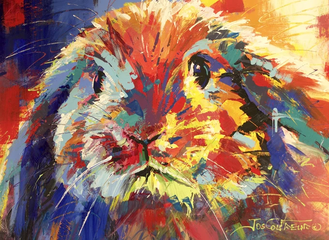 Portrait of a colourful rabbit