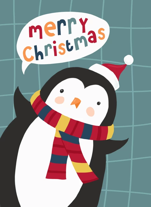 Merry Christmas Cute Penguin