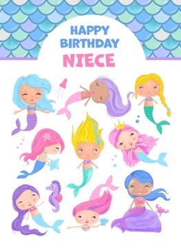 Niece Birthday Cute Mermaids
