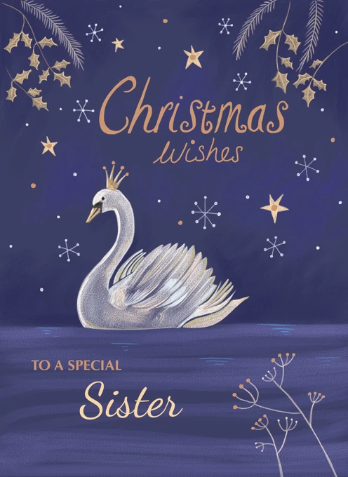 Sister Christmas Wishes Swan