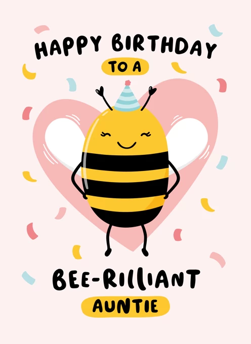 Bee-rilliant Auntie Birthday Card
