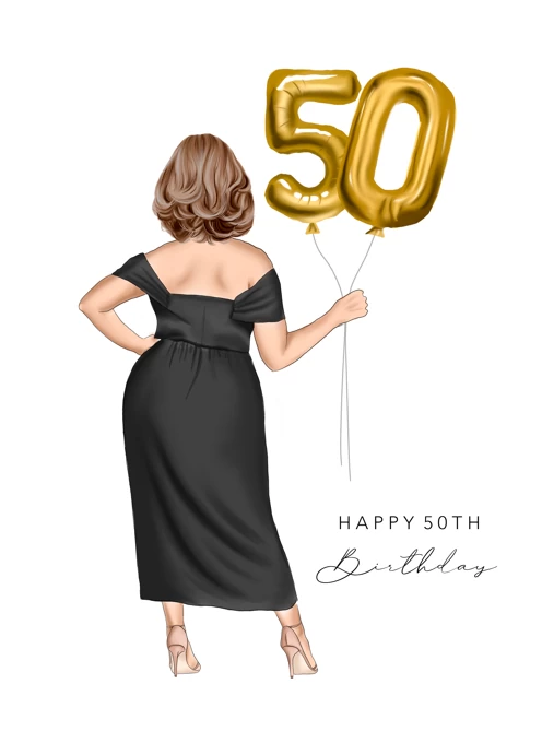 50 Balloons & Black Dress