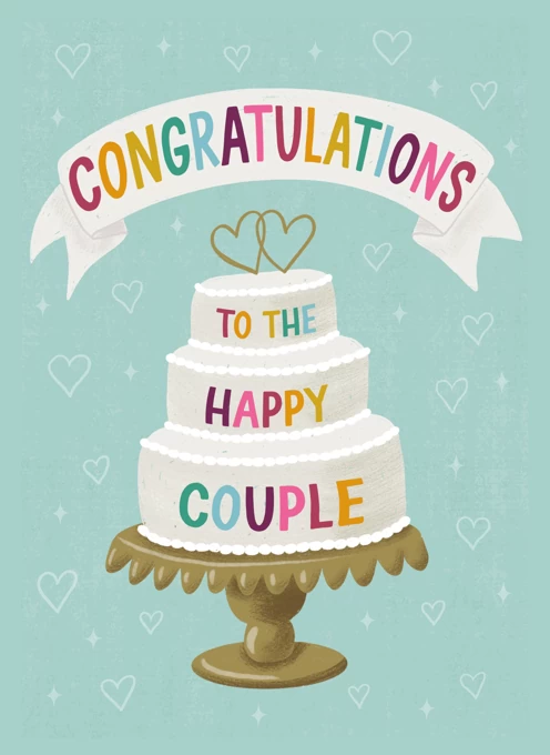 To The Happy Couple Wedding Cake Card