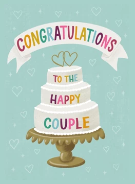 To The Happy Couple Wedding Cake Card