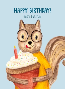 Birthday Squirrel Acorn Cake - "Nut'n But Fun!"