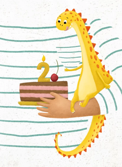 Dinosaur Birthday Card - Age 2