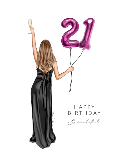 21st Birthday Balloons by Elza Fouche Artist