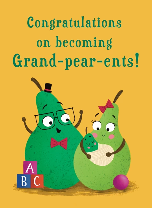 New Grand-pear-ents funny Pears Card