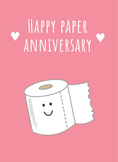 Happy Paper Anniversary - 1 Year Married Anniversary Card