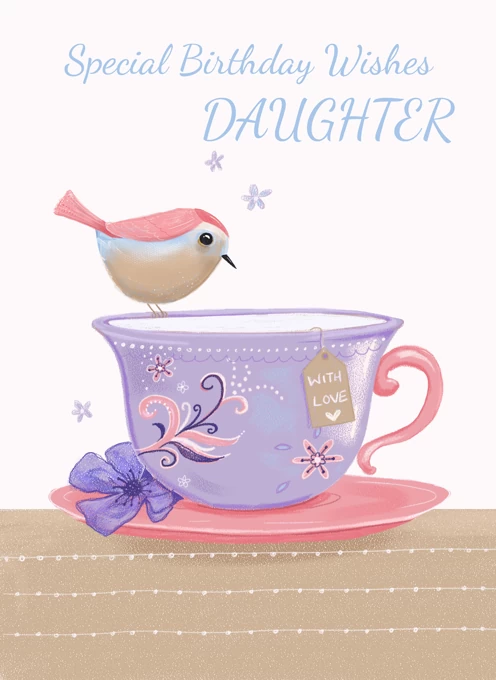 Daughter's Birthday Bird Tea Cup