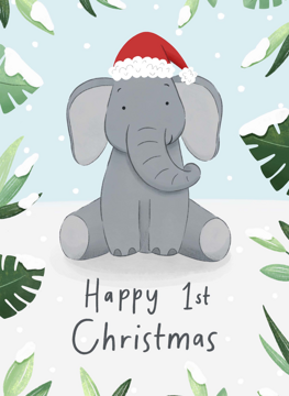 Happy 1st Christmas Baby Elephant