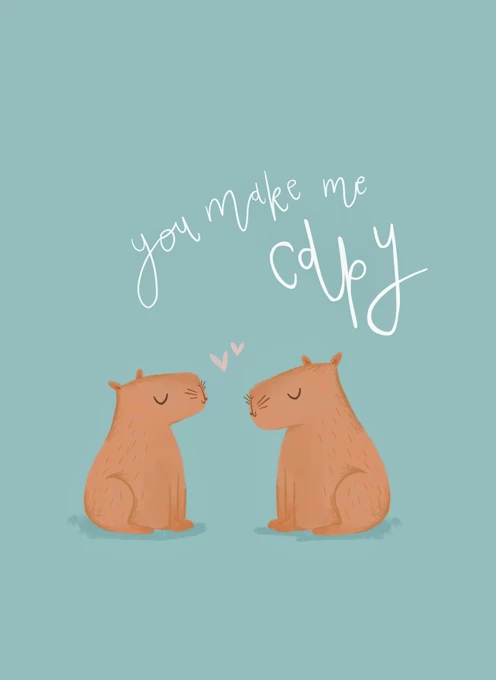 Capybara Love Pun