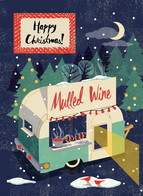 Mulled Wine Caravan Christmas Card