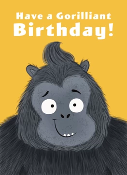 Funny Gorilla Birthday Card
