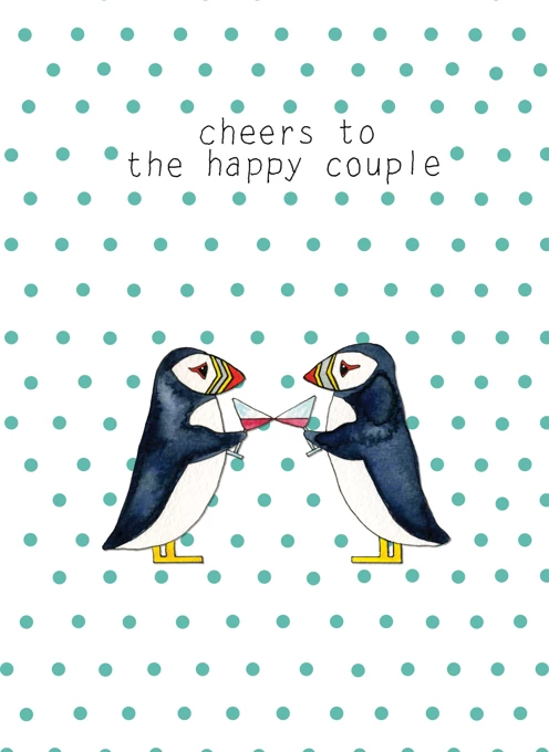 Cheers to The Happy Couple - Puffins