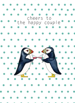 Cheers to The Happy Couple - Puffins