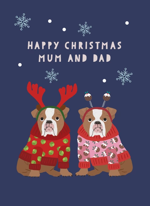 Mam and Dad Christmas card ~ various designs 