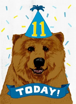 11 Today! Birthday Bear Design