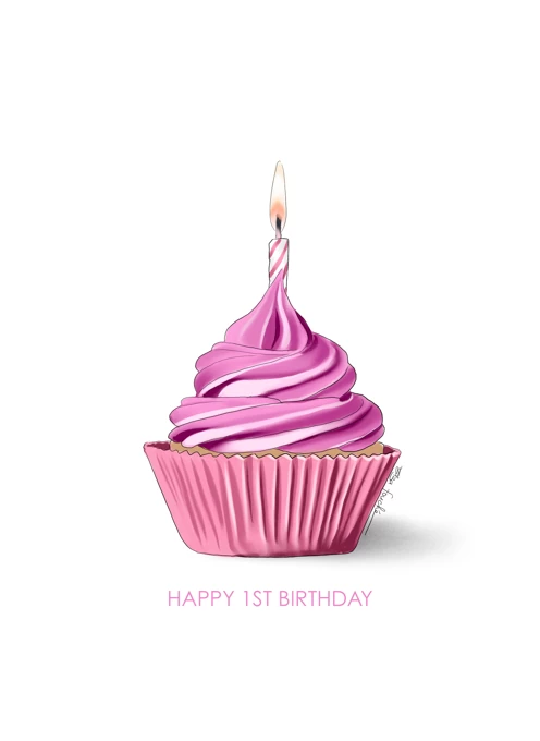 First Birthday Cupcake