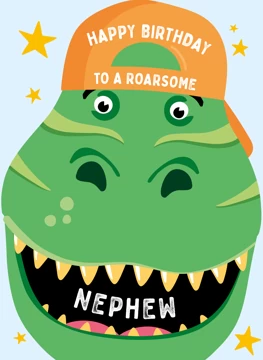 Roarsome Nephew Dinosaur Birthday Card