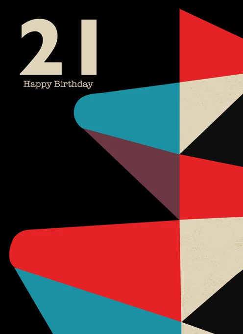 21st Birthday Retro Pattern Card