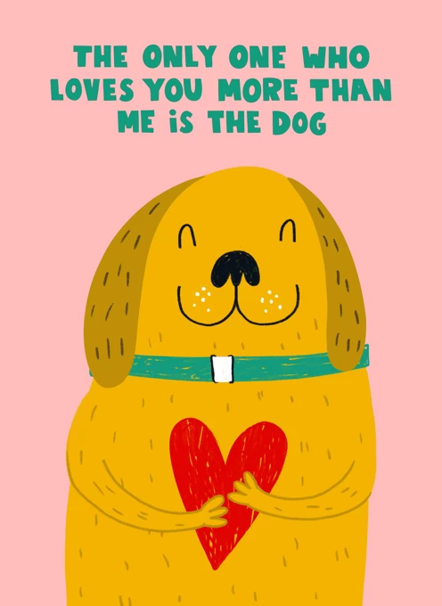 Funny Cute Dog Love Valentine's Card